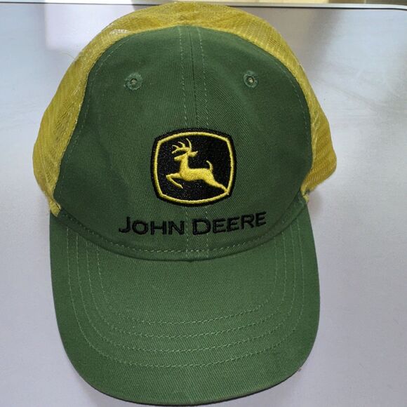 John Deere Tractor Cap Hat Youth Kids Adjustable Snapback Trucker Meshback - Picture 1 of 10